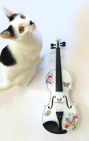 Butterfly BLING White Violin